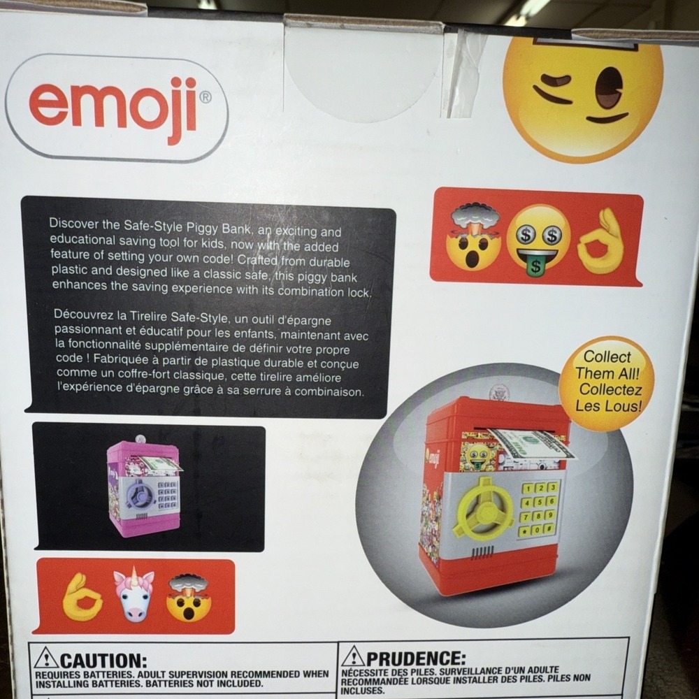 Emoji Electronic Piggy Bank ATM Password Money Coin Cash Safe Saving Box-sealed - Picture 3 of 4